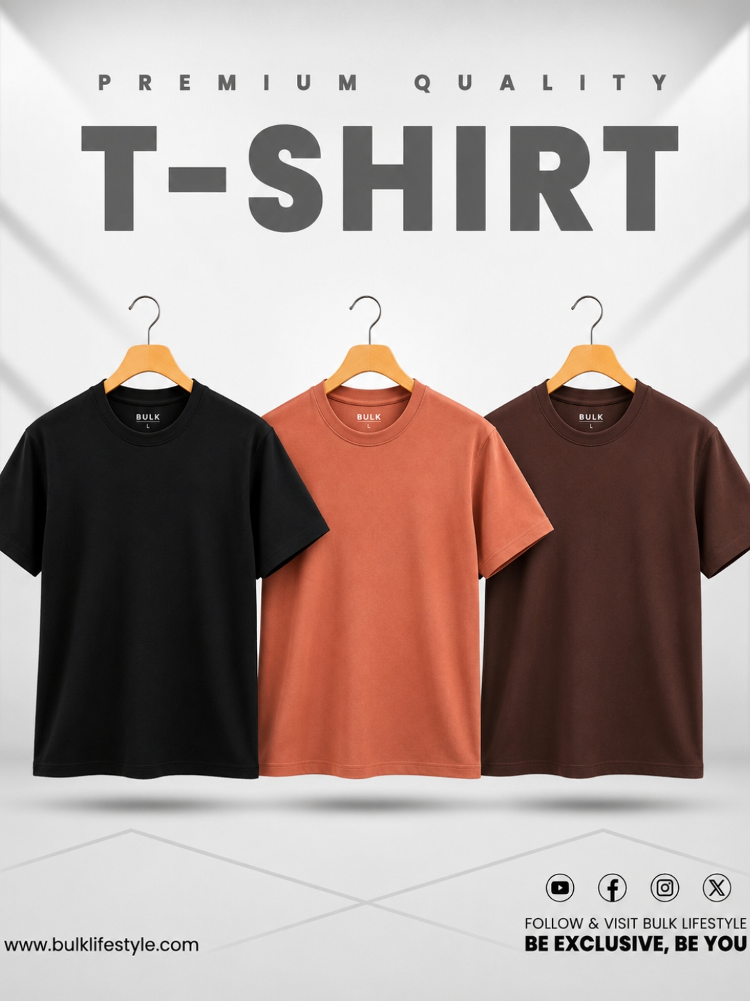 3pcs Drop shoulder T-shirt 1002 3-Piece Premium Dropshoulder T-Shirt Combo for Men - Image 1