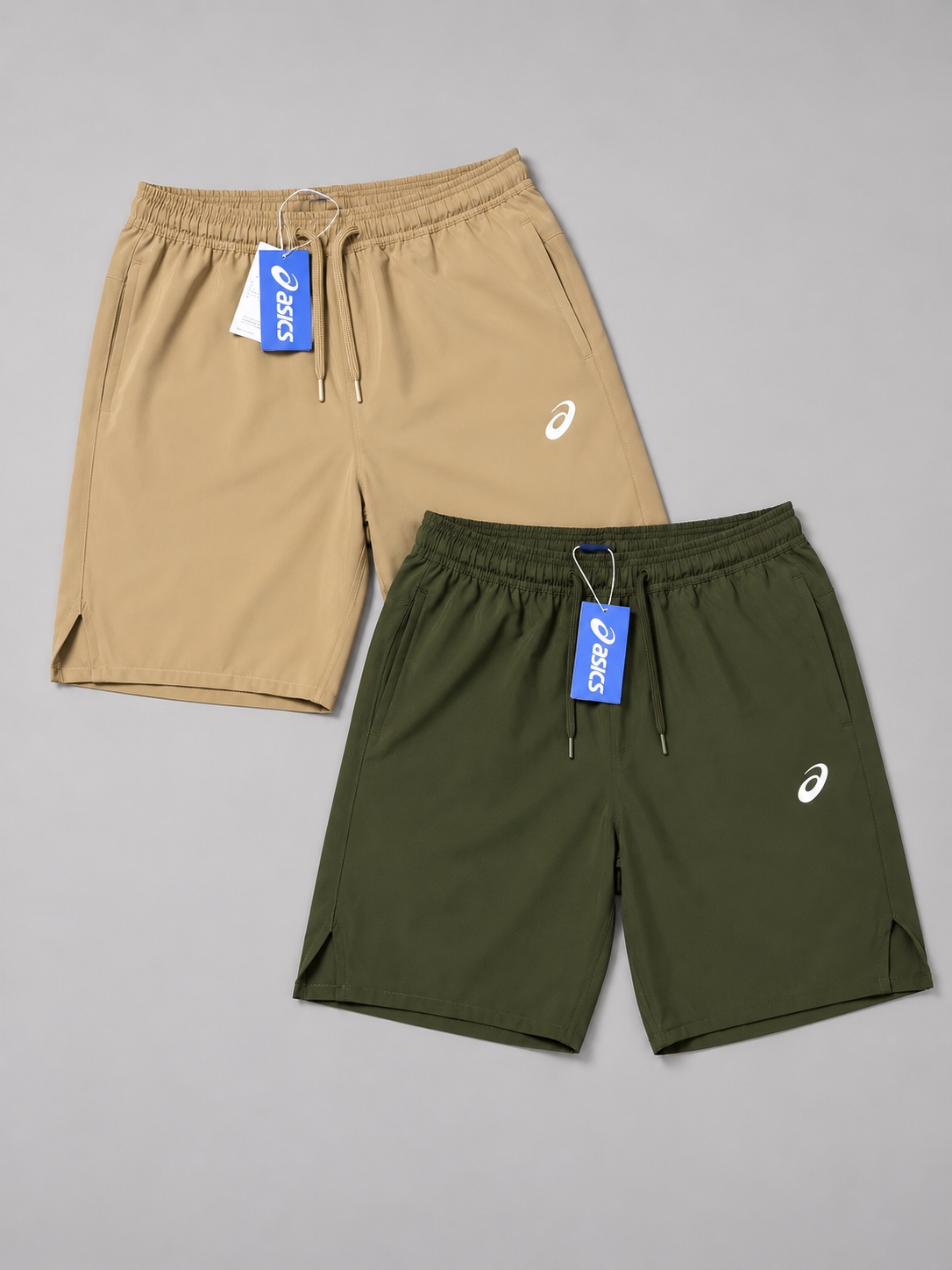 ASICS combo 2 pics 1 ASICS Shorts Pants 2 Piece Combo beige and olive - Image 1