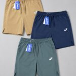 ASICS Shorts Pant 3 Piece Combo Beige, green ocean and Navy
