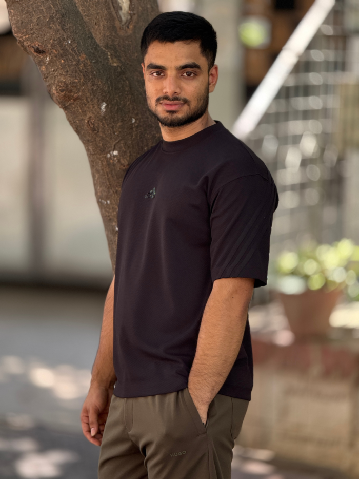 Adidas 3 Stripes Drop Shoulder T-Shirt - Image 5